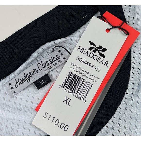 Nipsey Hussle #60 Crenshaw Headgear Classics Mens XL White Gray Checkered Jersey - Picture 7 of 11